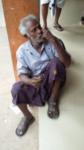 old age home this is kuttan when we collected him from hospital on the day of his admission into the home 